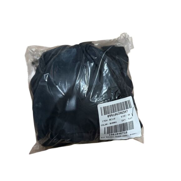 NWT J CREW Ruched V-neck one-piece swimsuit in black - Picture 8 of 8